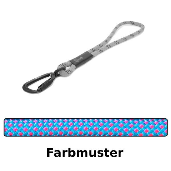 Kurzführer / Handschlaufe TWIST - L - hellblau mit pinken Punkten